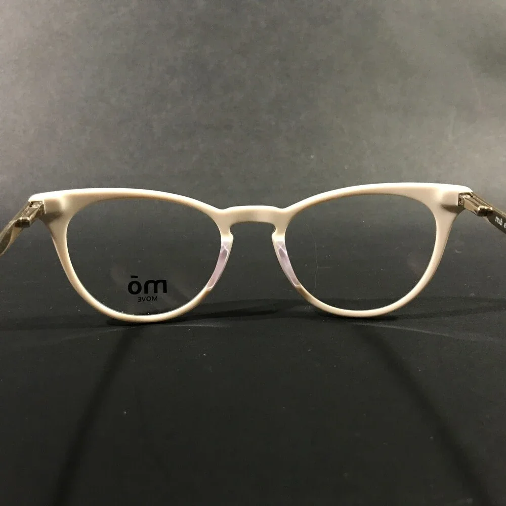 MO Eyewear Eyeglasses Frames MO MOVE 394A B Gold Ivory Round Cat Eye 49-19-140